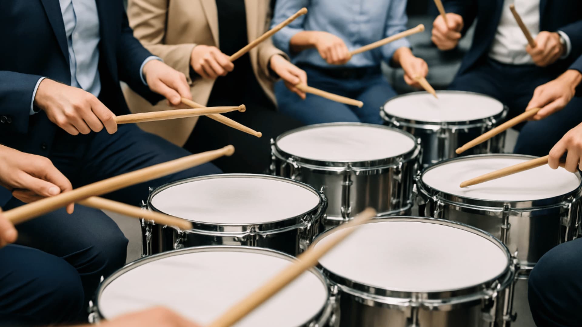 team building drumming